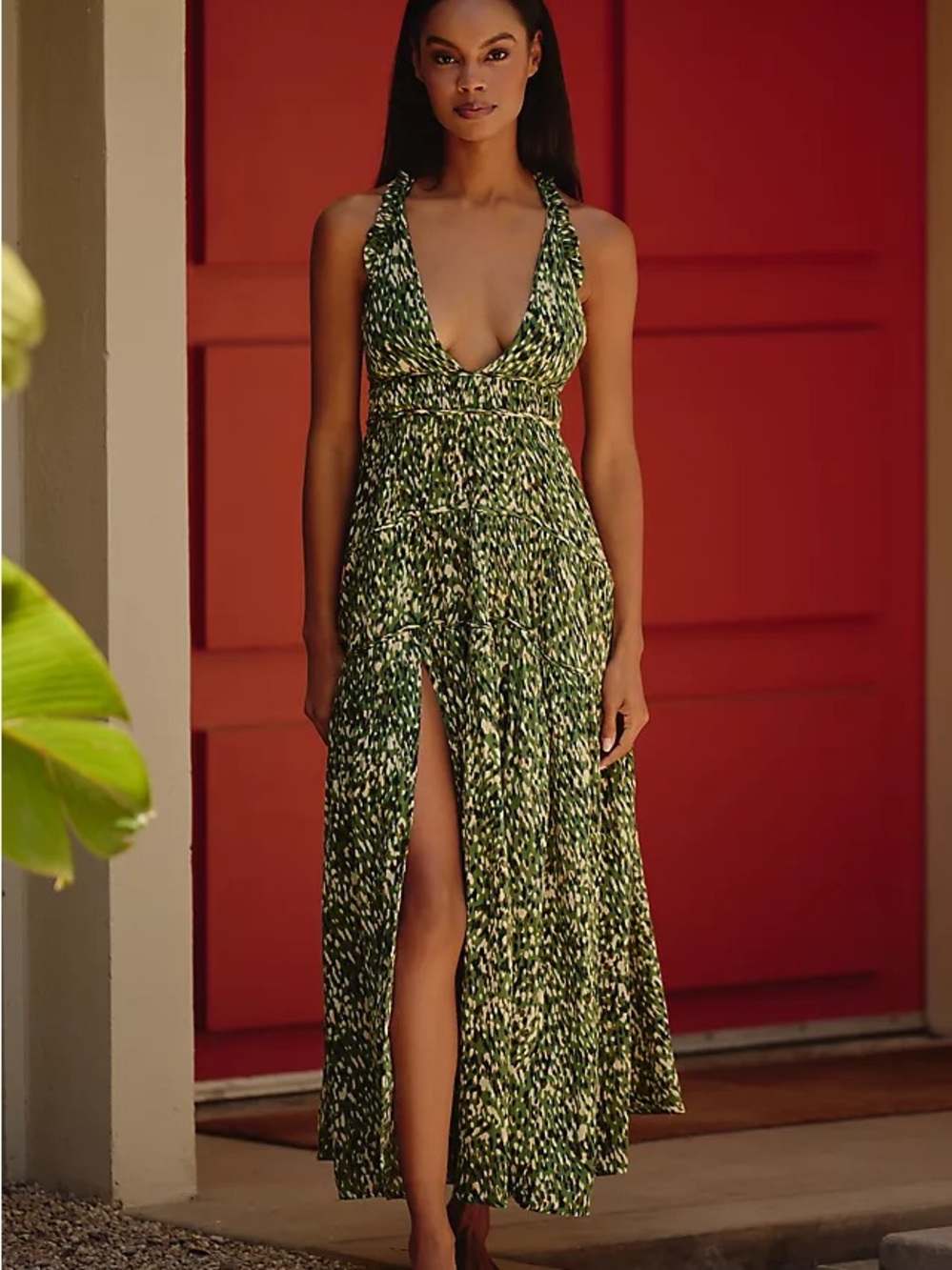 Anthropologie Celandine Sleevrless Plunge Midi Dress Size 1X - Picture 1 of 13